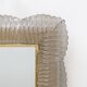 Mid-century Modern Italian Sculptural Backlit Mirror in Murano Glass Brass