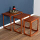 Retro teak 1960s mid century nest of tables coffee tables