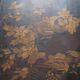 Antique Chinese coffee table in black and gold painted wood.