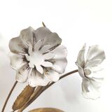 Wall lamp flowers metal white and golden Masca Italy