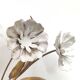 Applique fleurs métal blanc et doré Masca Italie