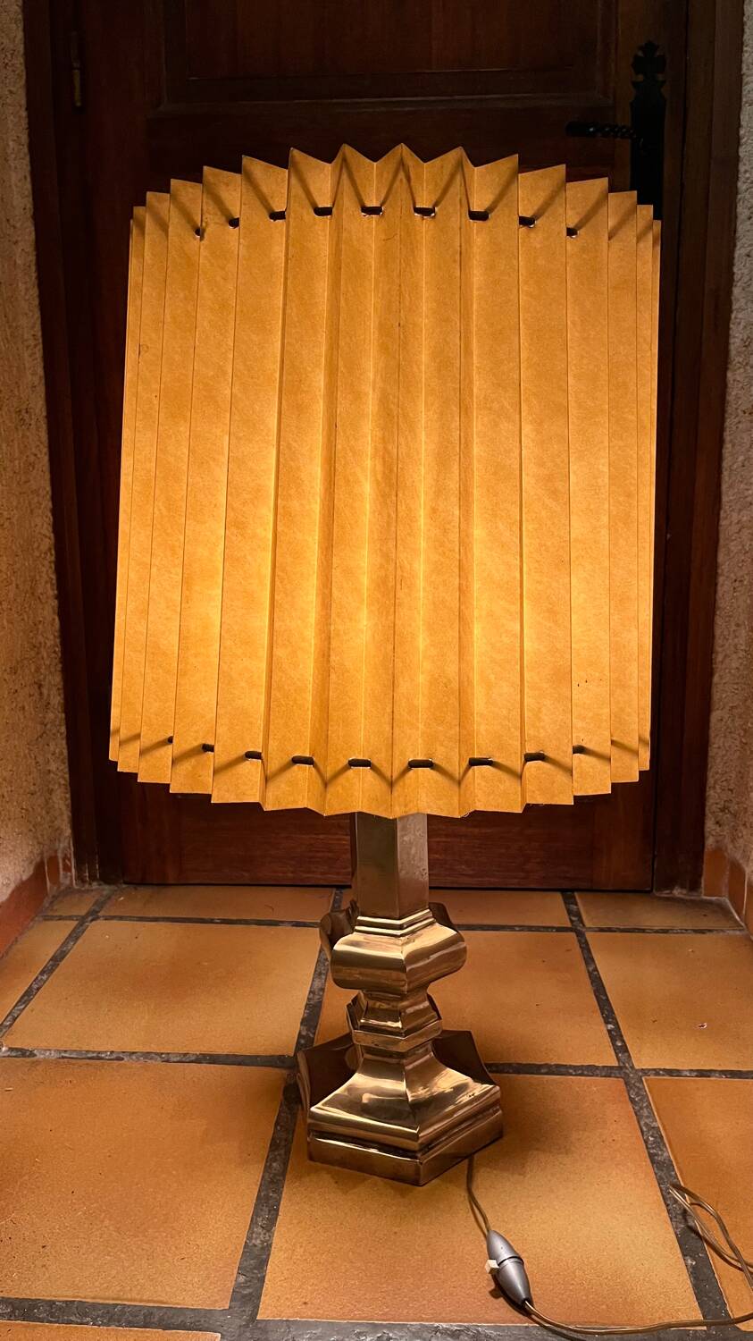 Vintage brushed stainless steel table lamp