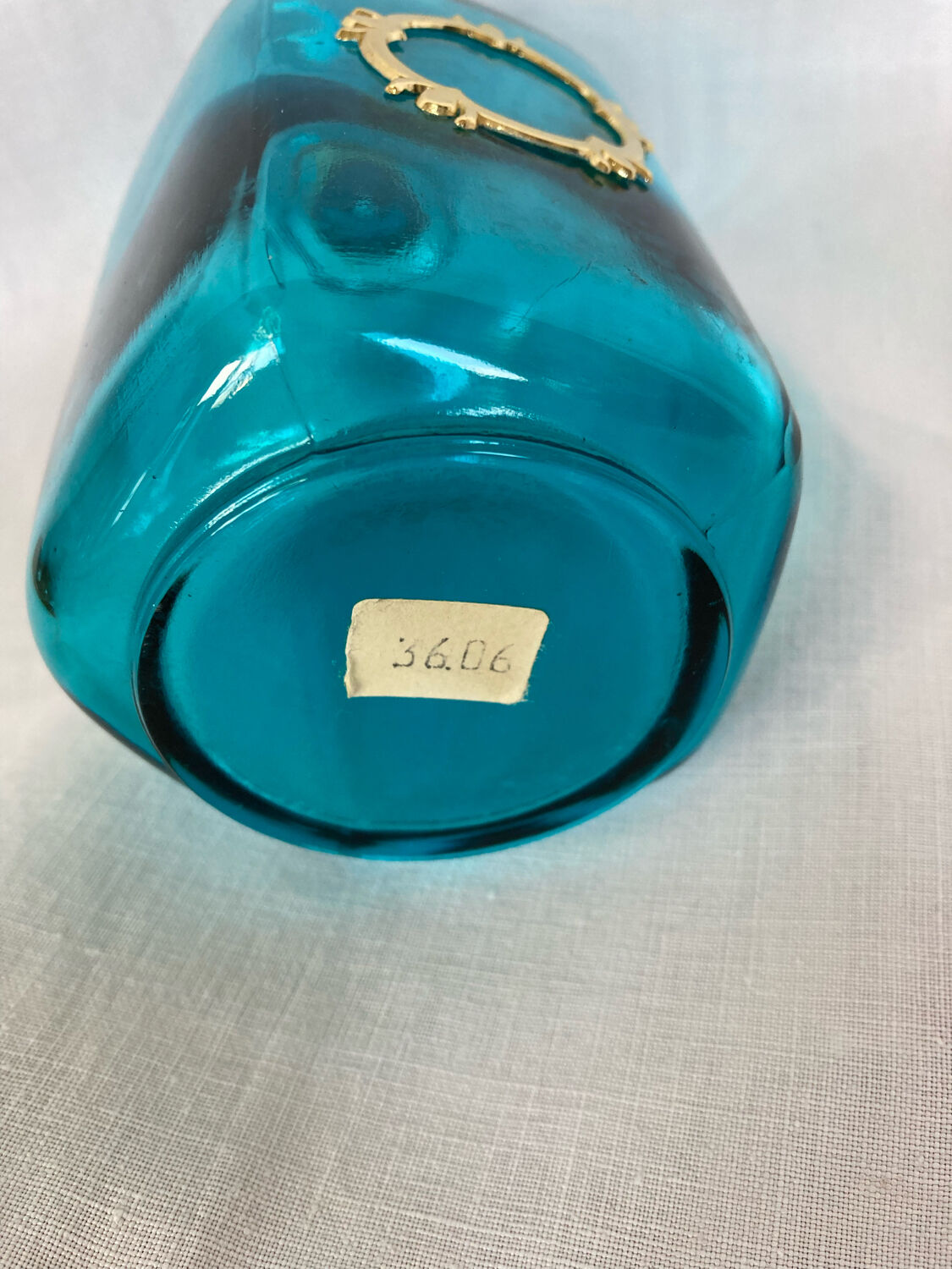 Blue glass toilet bottle Marcel Franck