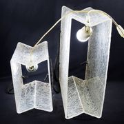 Lucite shopping bag lamps mid-century, set of 2