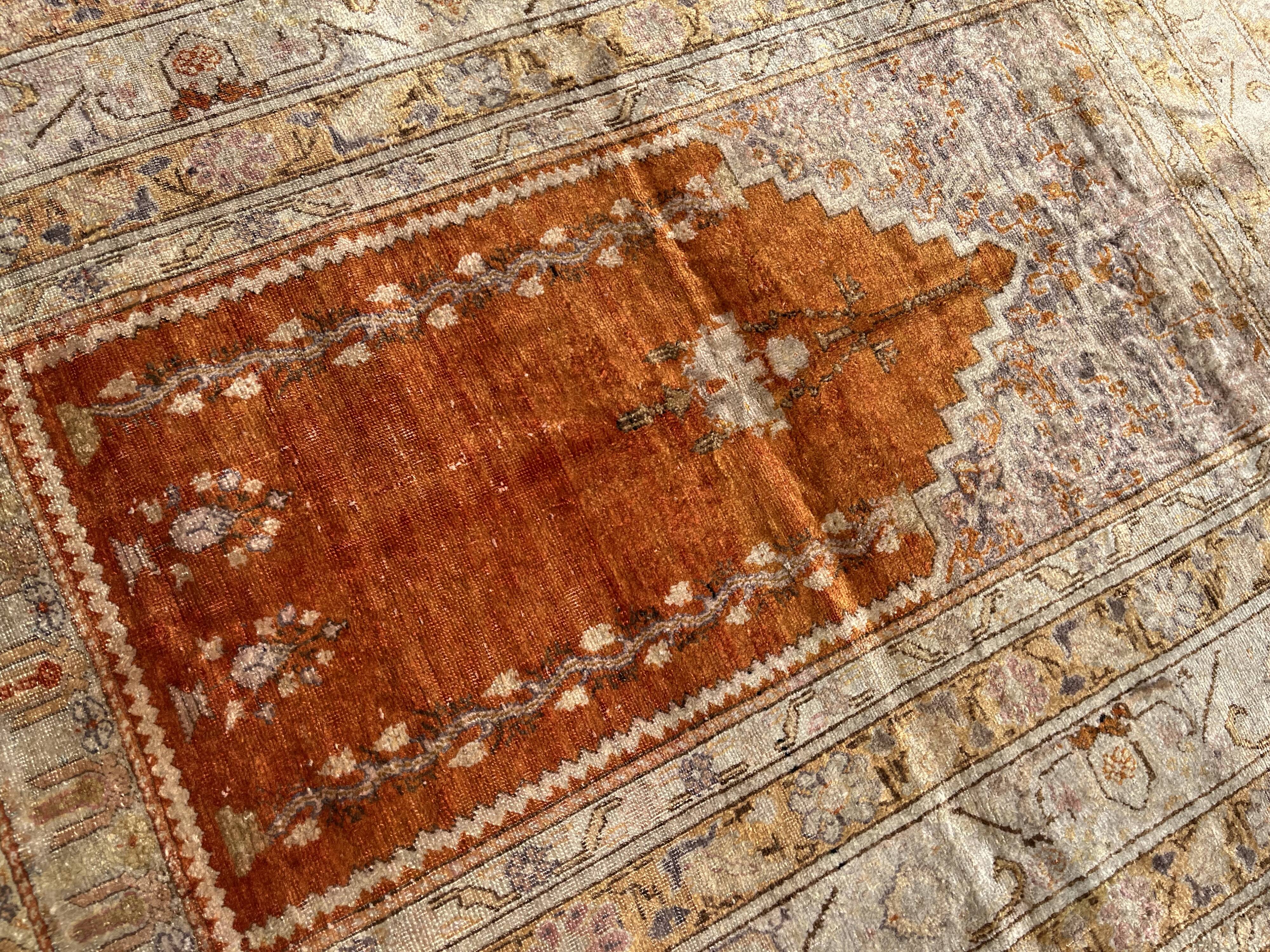 Turkish Kayseri Orange Rug