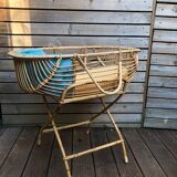 Wicker bassinet cradle