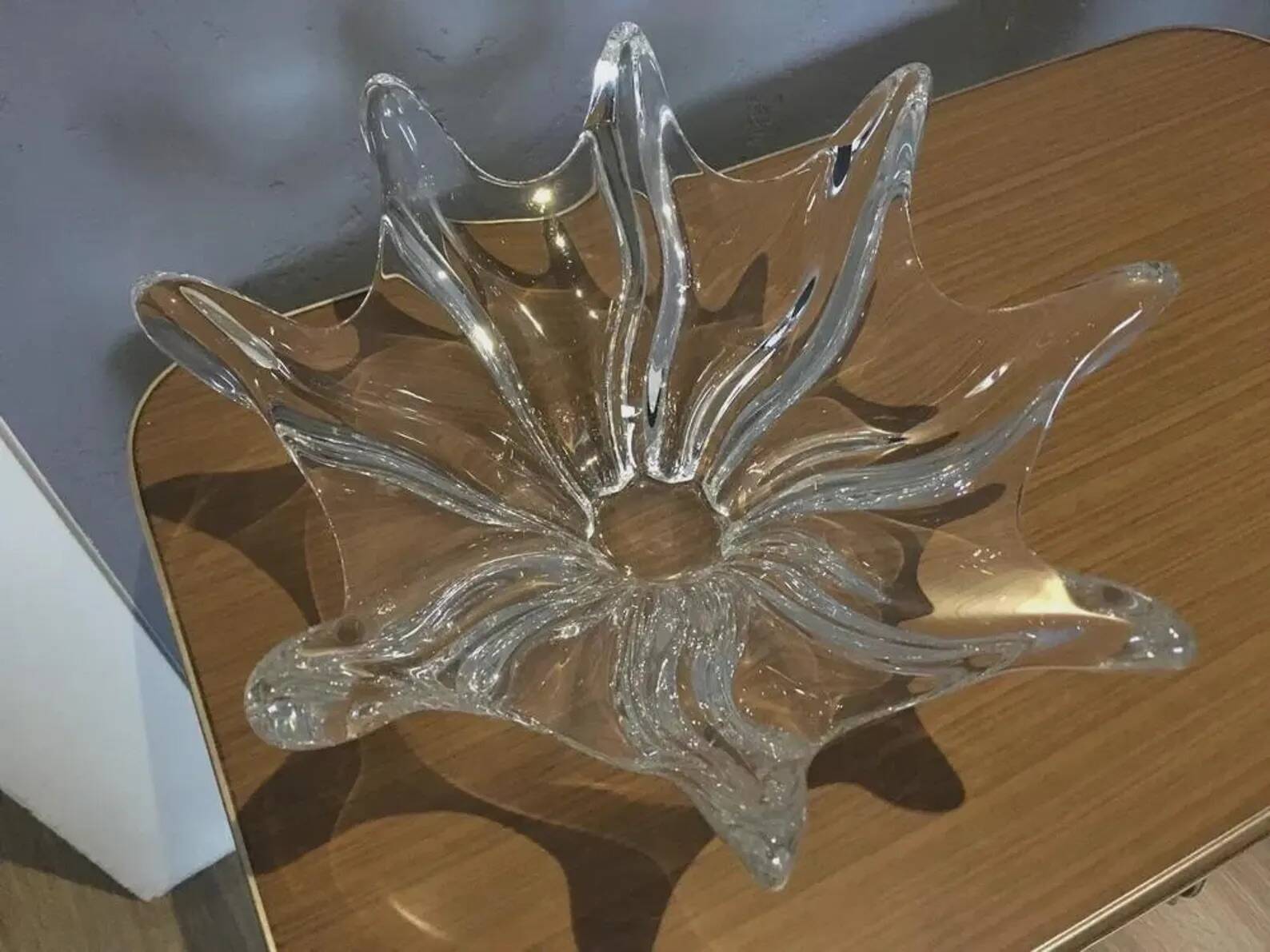 Art Vannes Crystal Centerpiece Bowl – France, 1970s