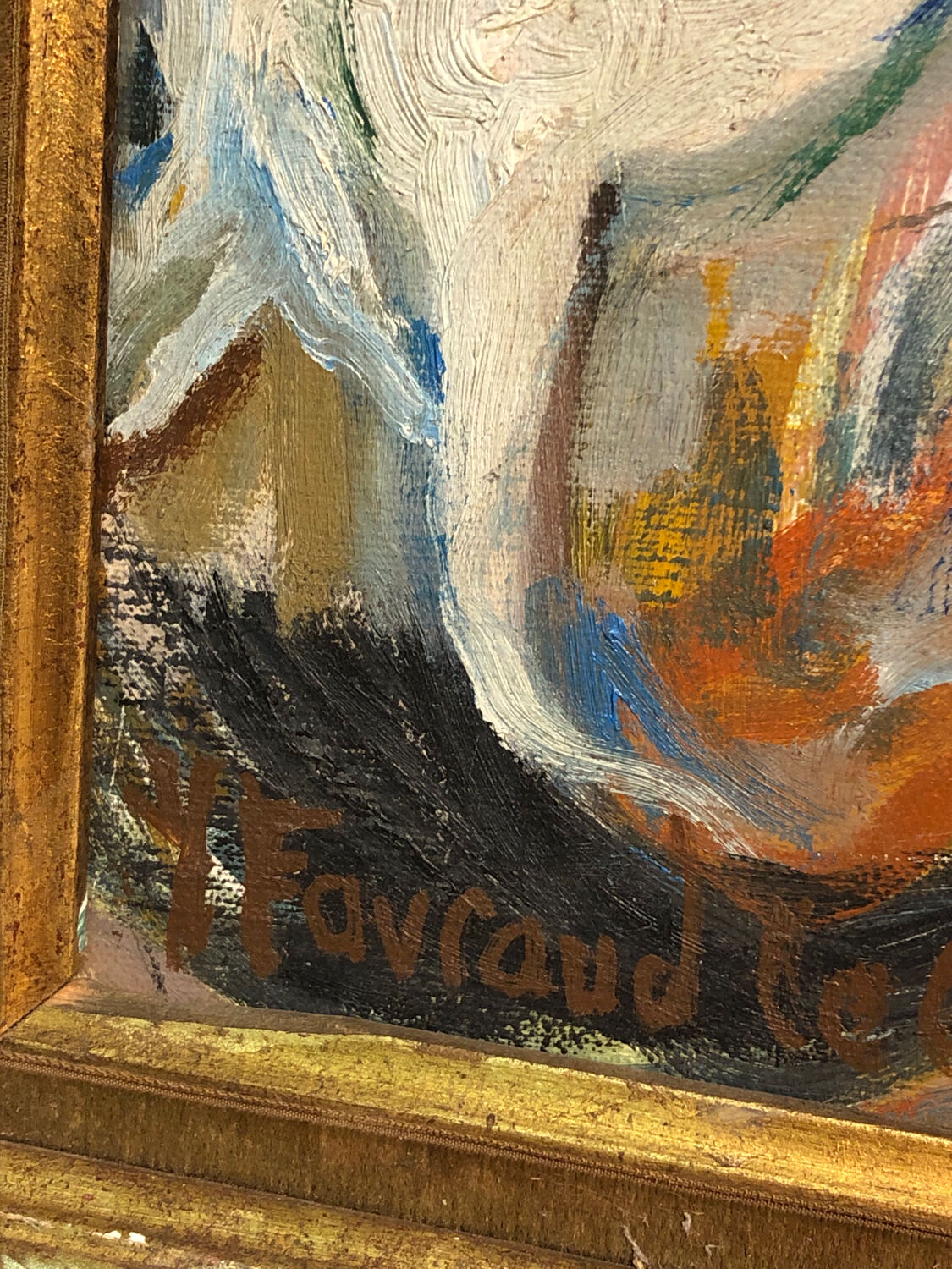 Painting Oil on Canvas Fauvism Circus Horse Dancer Circa 1960