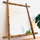 Fake bamboo wooden mirror 85 x 65 cm