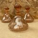 Set of 3 old perfume bottles + vintage pink molded glass stopper #b470
