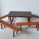 Table et chaises de poupée vintage, en bois, salon poupée Dejou