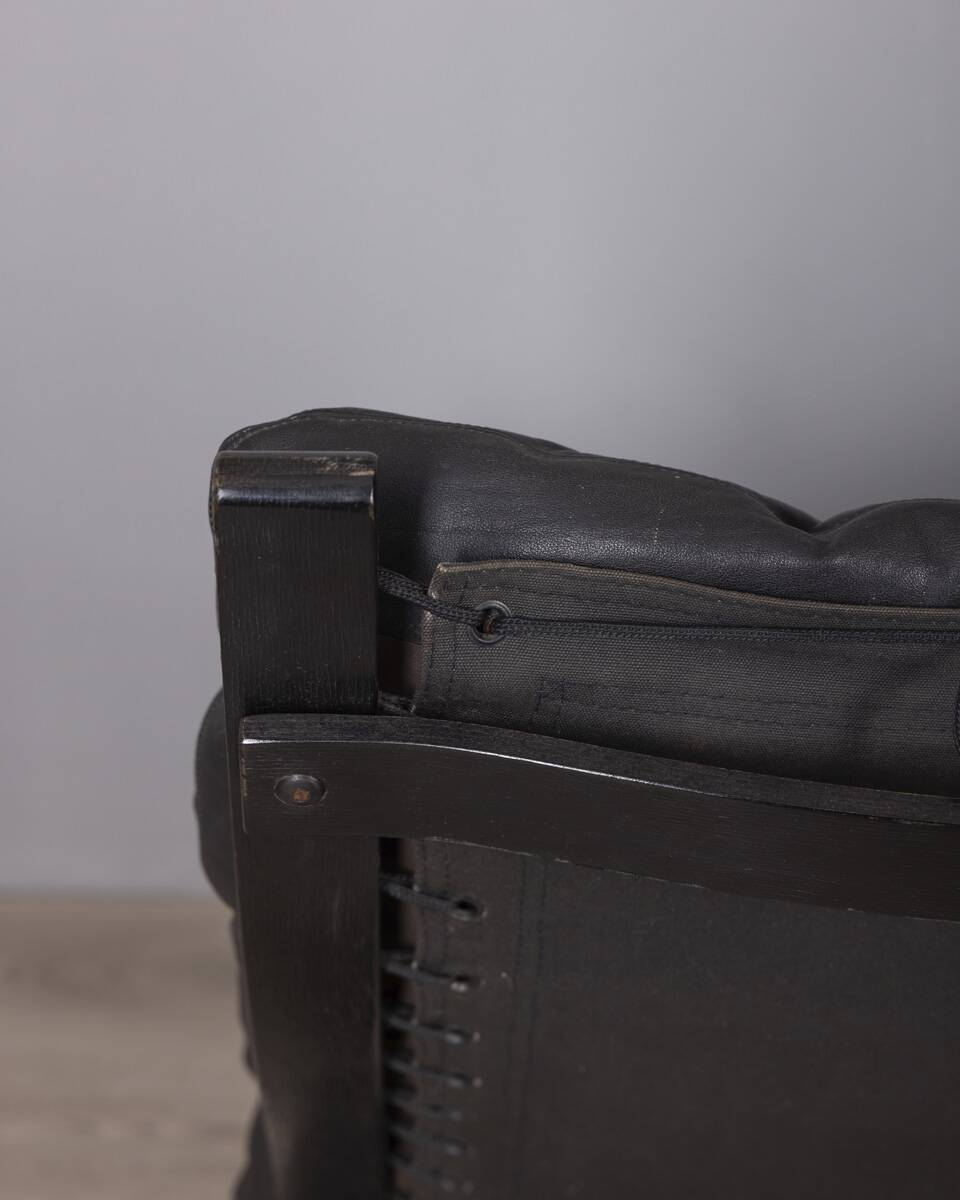 Pair of vintage leather armchairs from the 1970s, "Siesta", designed by I.