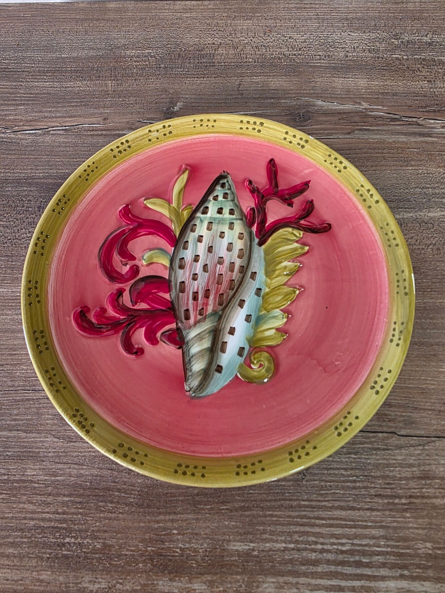 Assiette décorative Fragonard coquillage et corail