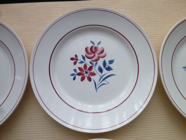 Set of 6 flat plates St Amand Céranord Yolande model