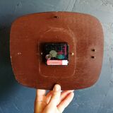 Clock formica vintage silent wall pendulum "Yellow Odo"