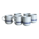 6 tasses à expresso en porcelaine