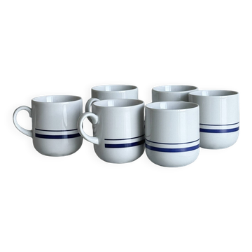 6 tasses à expresso en porcelaine