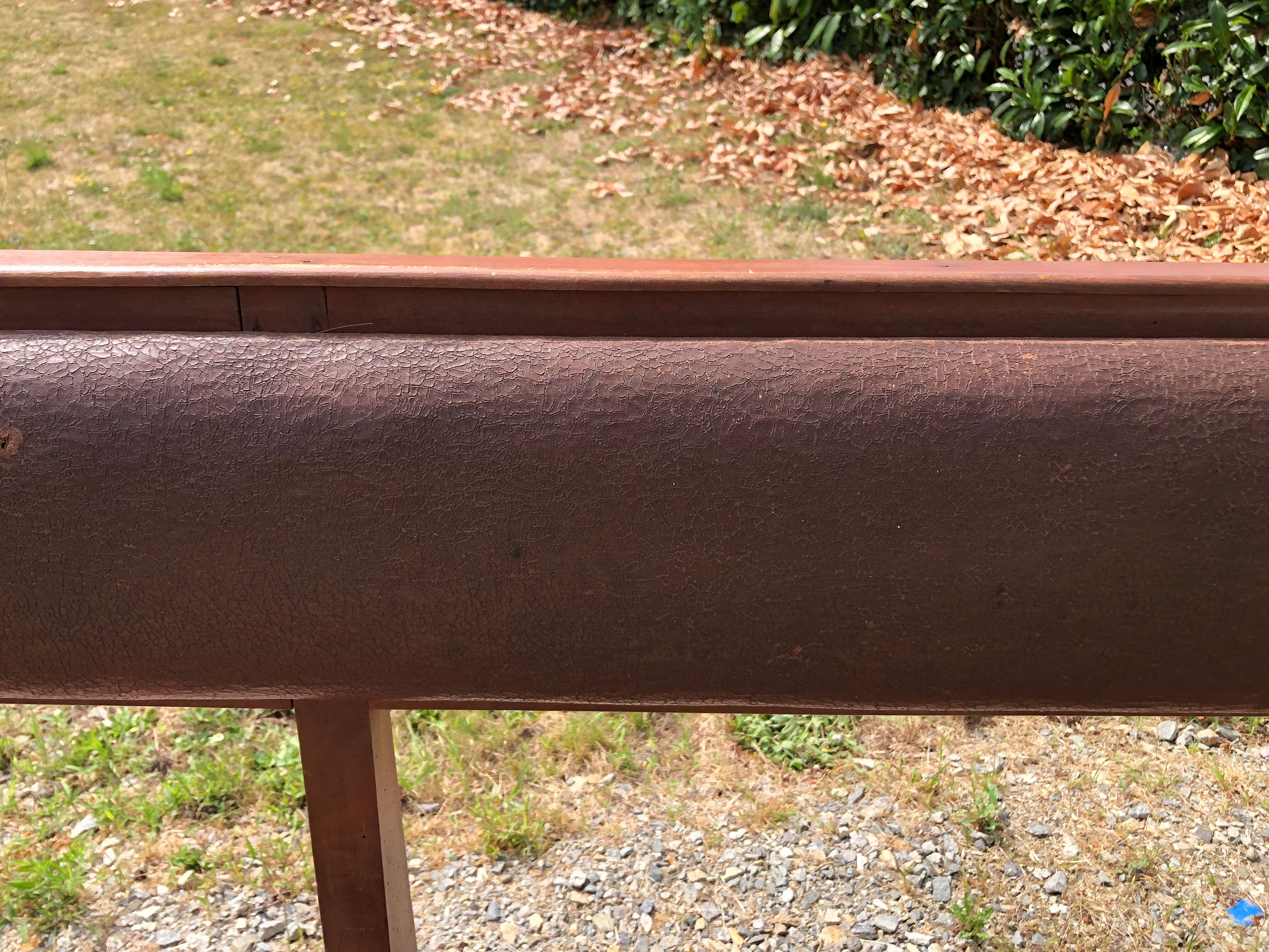 Duo of vintage church benches in solid beech