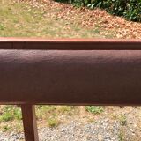 Duo of vintage church benches in solid beech