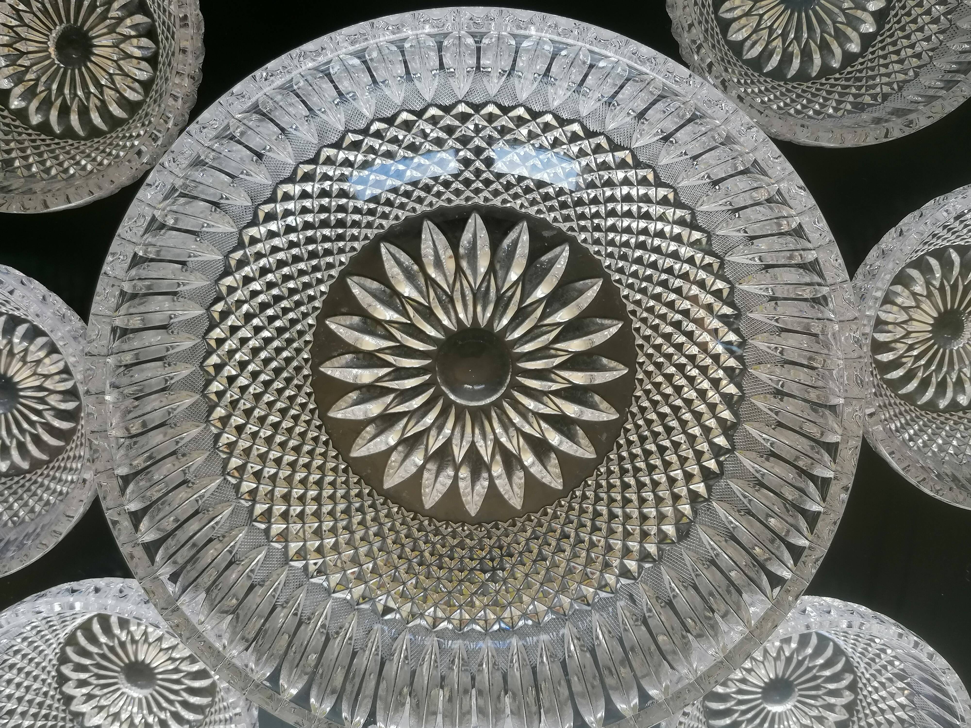 Crystal fruit service with its 8 matching bowls.