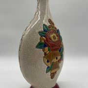 Art deco vase in longwy enamels