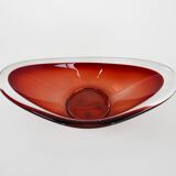 Ruby platter, Murano glass, Italian design, 1960s, made in Italy
