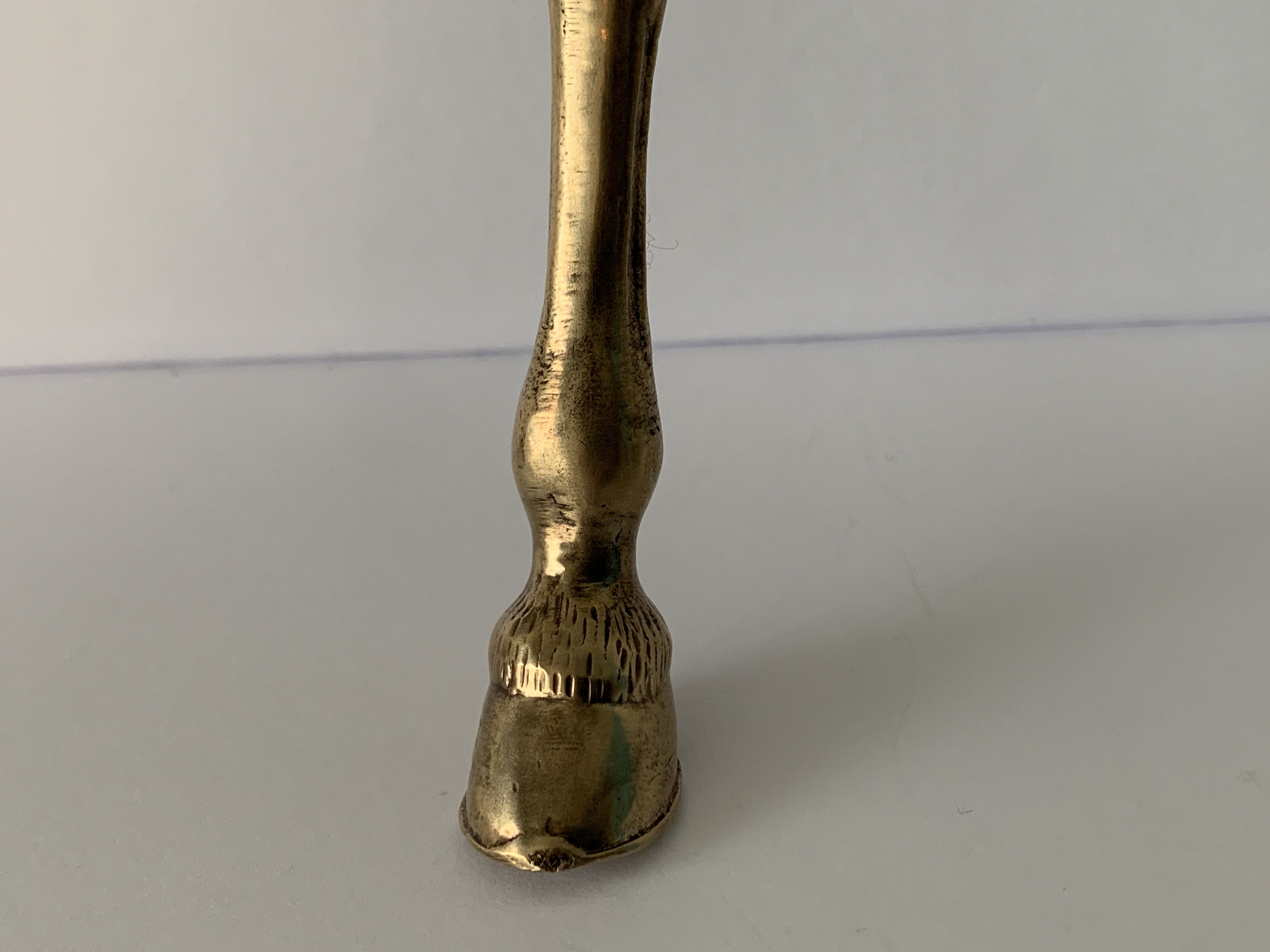 Valenti bronze paper cup or zoomorphic letter opener, horse leg, 1960
