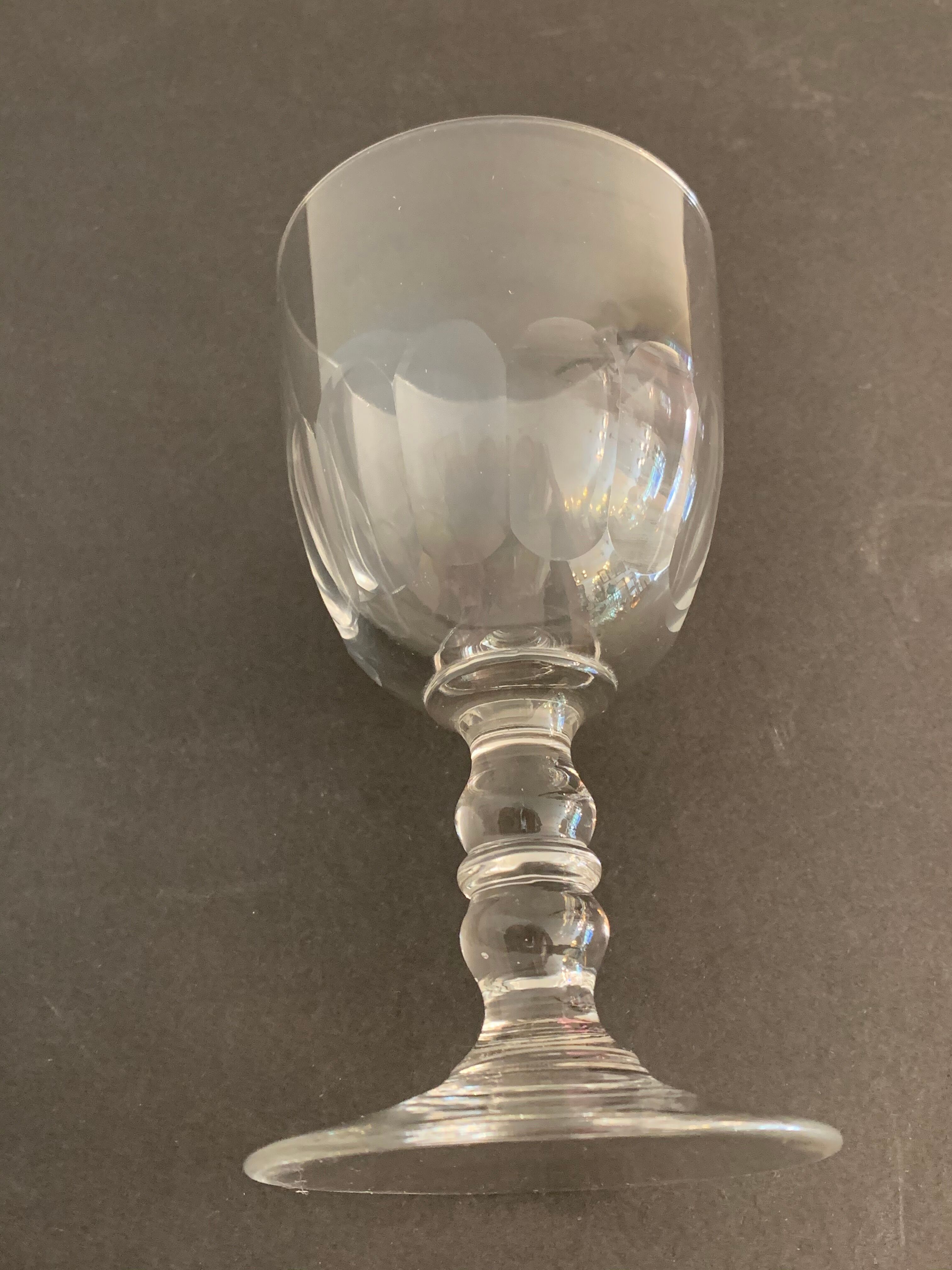 Lot of 8 old glass walking glasses of 2 different sizes