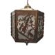Lampe à suspension antique en laiton scié ajouré, début des années 1900