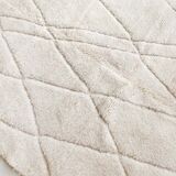 Moroccan Berber carpet blessed ouarain ecru plain with diamond patterns engraved 303x198cm
