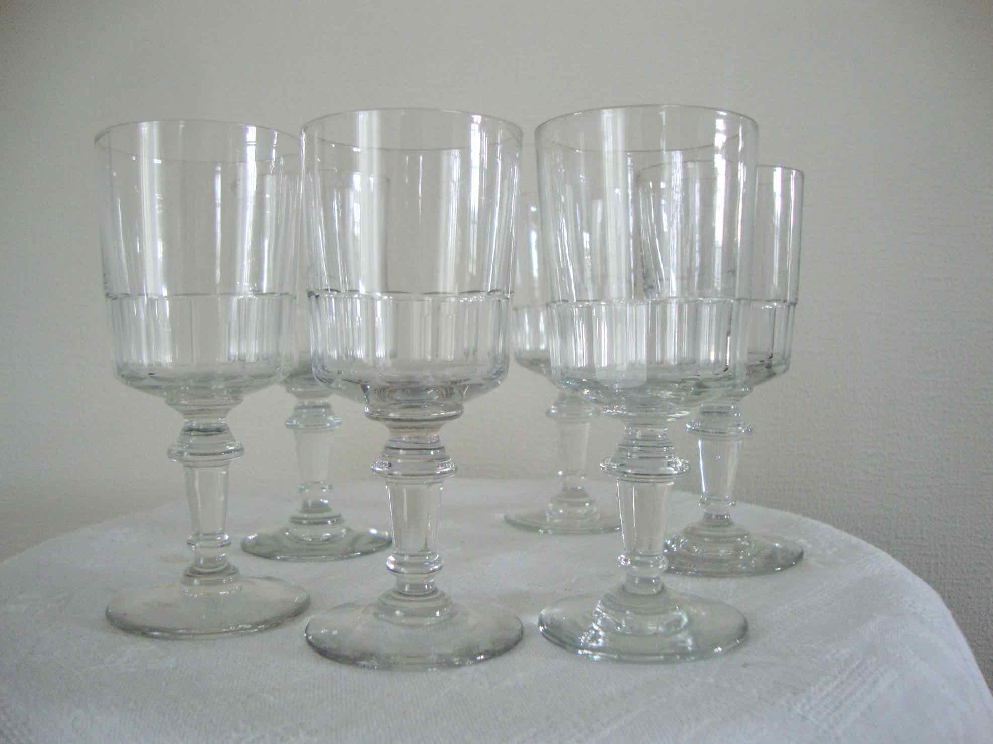 Set of 6 cut crystal glasses
