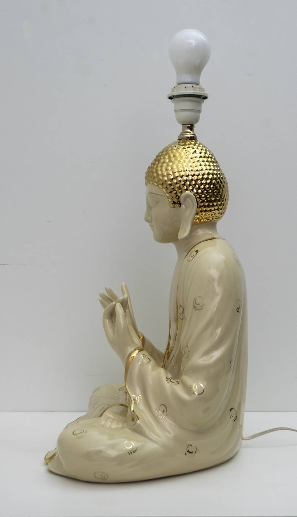 Mid-Century Modern Italian Porcelain Buddha Table Lamp by Zanotto, 1970s