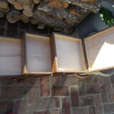 Oak sewing cart