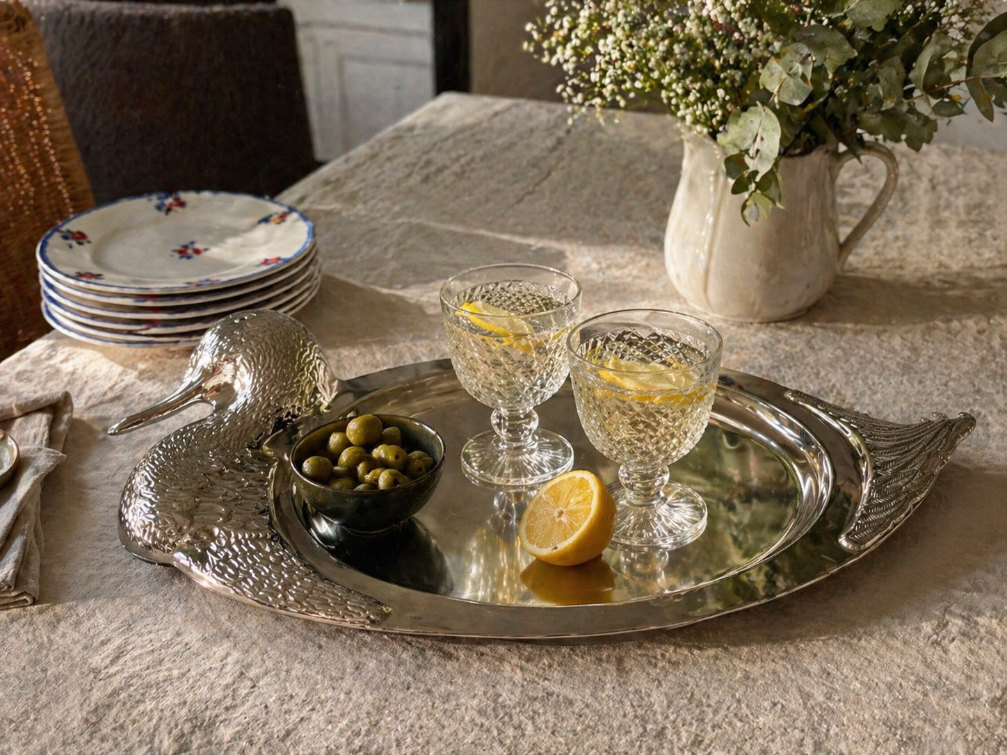 Vintage serving dish duck