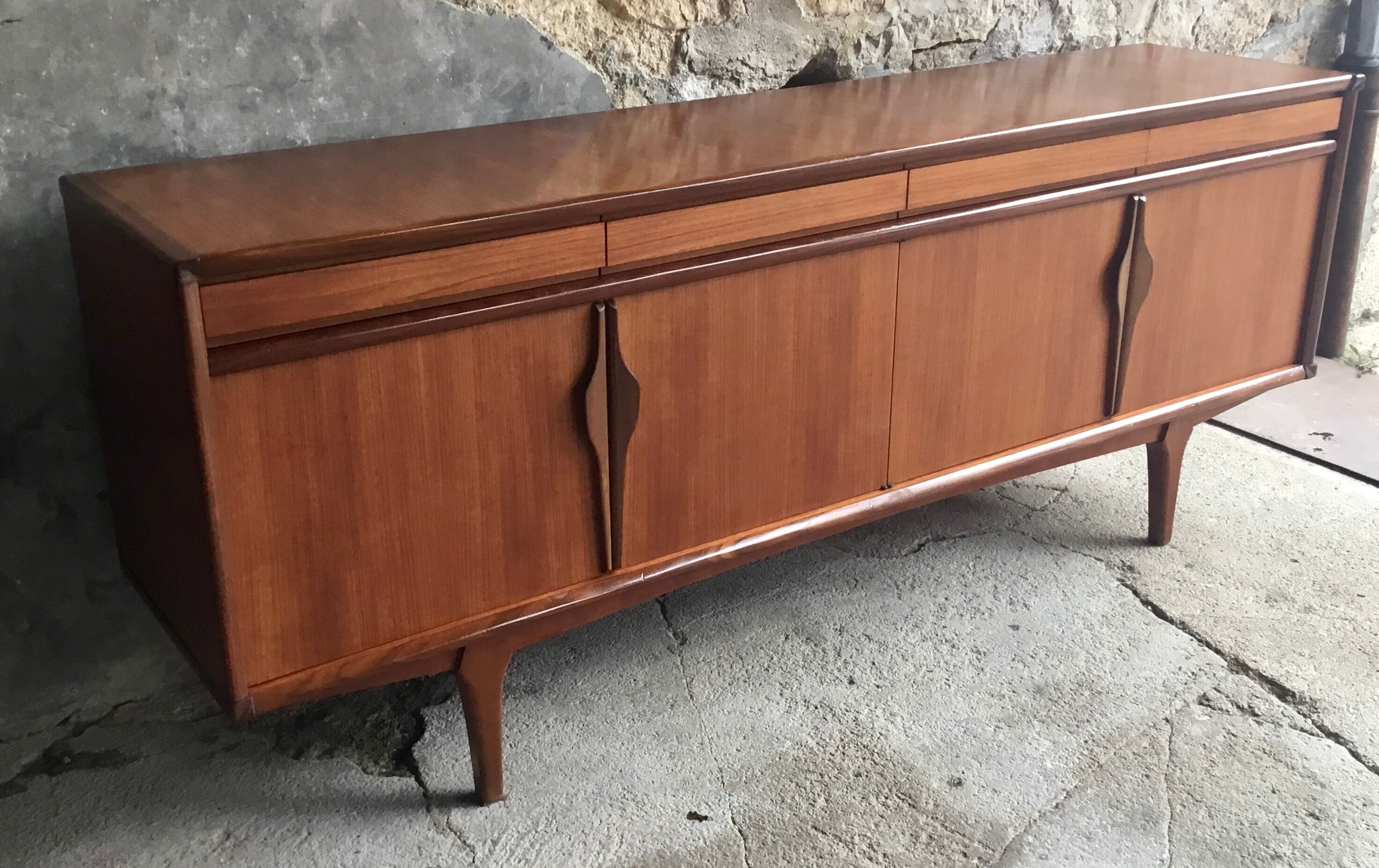 Scandinavian teak sideboard 220 cm - 1960