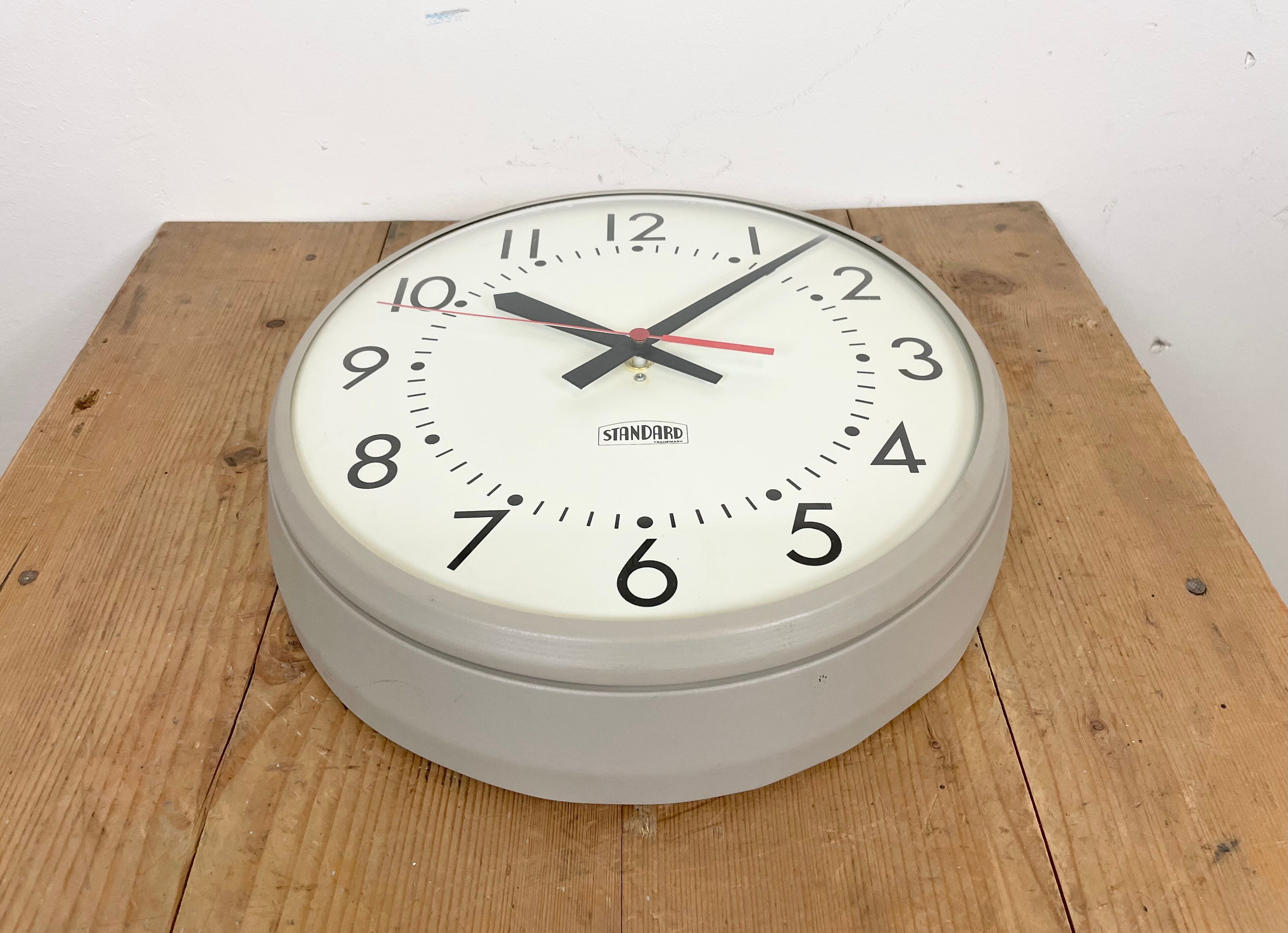 Vintage School Wall Clock from Standard Electric, 1970s