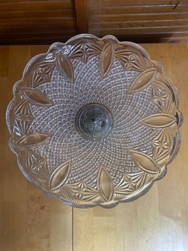 Paire de coupes sur pied anciennes en cristal Baccarat pied en métal