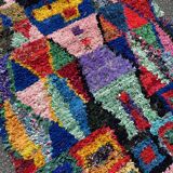 Handmade Moroccan boucherouite carpet 125x210 cm