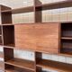 Vintage elm wood wall unit