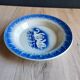 Hollow plate Moulin des Loups Hamage France, blue and white swan decoration.