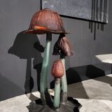 Lampe Gallé laiton et verre champignon