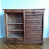 Furniture filing cabinet with double curtains