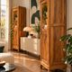 Rare pair of Art Deco glass columns in solid walnut – renovated