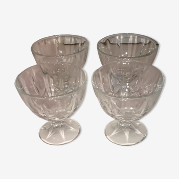 Set of 4 crystal cups
