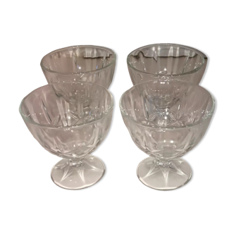 Lot de 4 coupes cristal