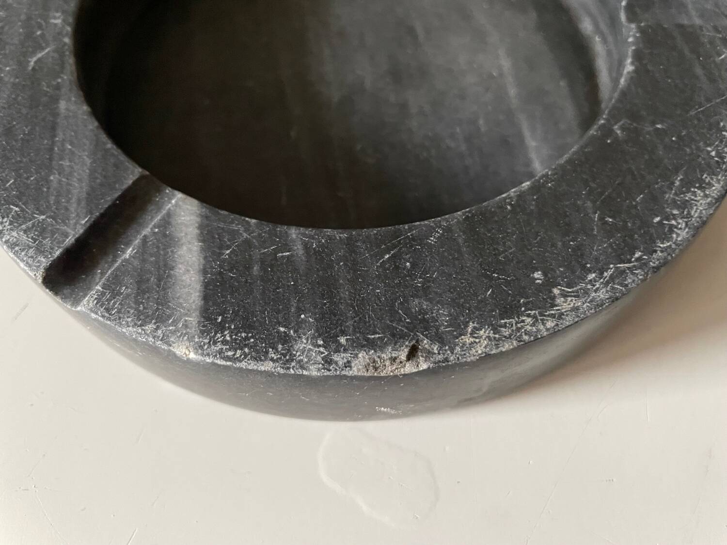 Dark Gray Black Marble Ashtray