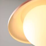 Mid-Century Italian Pink Metal and Brass Pendant Lamp