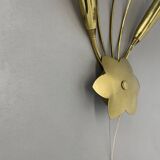 rare minimalist 33cm Brass Theatre Wall Light Sconce, Italy 1950s