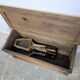 Antique wooden chest with moulded panels