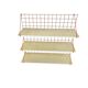 Vintage orange-red multi-level wall shelf with grid